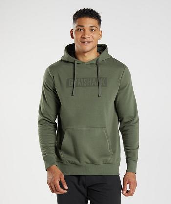 Sudadera Con Capucha Gymshark Block Hombre Verde Oliva | CO 3619KOR